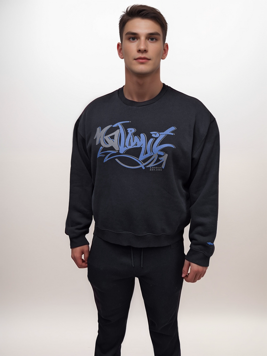 Black Sweatshirt Electric Blue No Limit Graffiti Logo