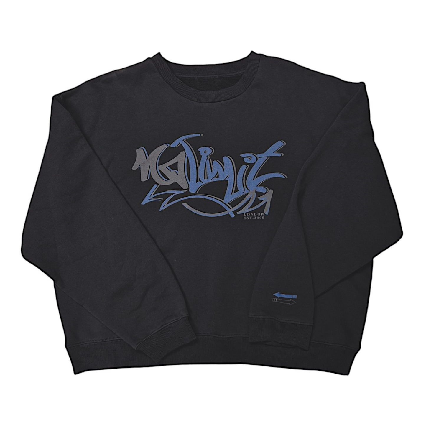 Black Sweatshirt Electric Blue No Limit Graffiti Logo