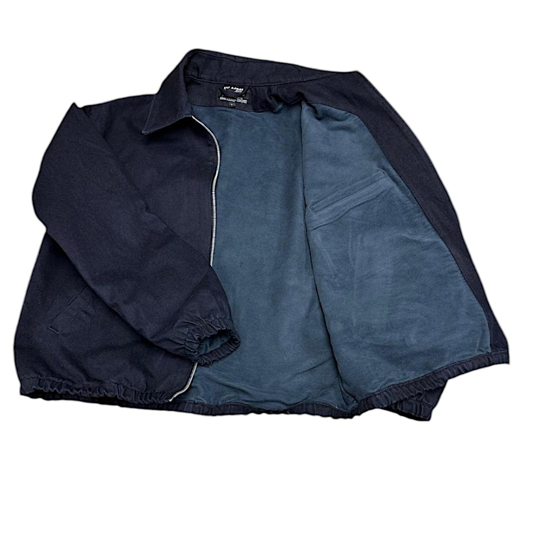 Navy Blue Recycled Heavy Denim Blouson Bomber Fully Moleskin lined Jacket