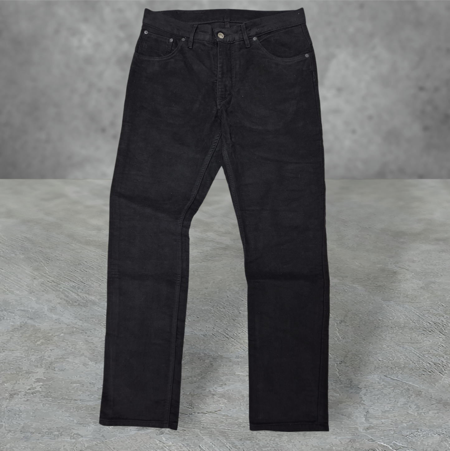 Black Moleskin Relaxed Comfort Fit Jeans