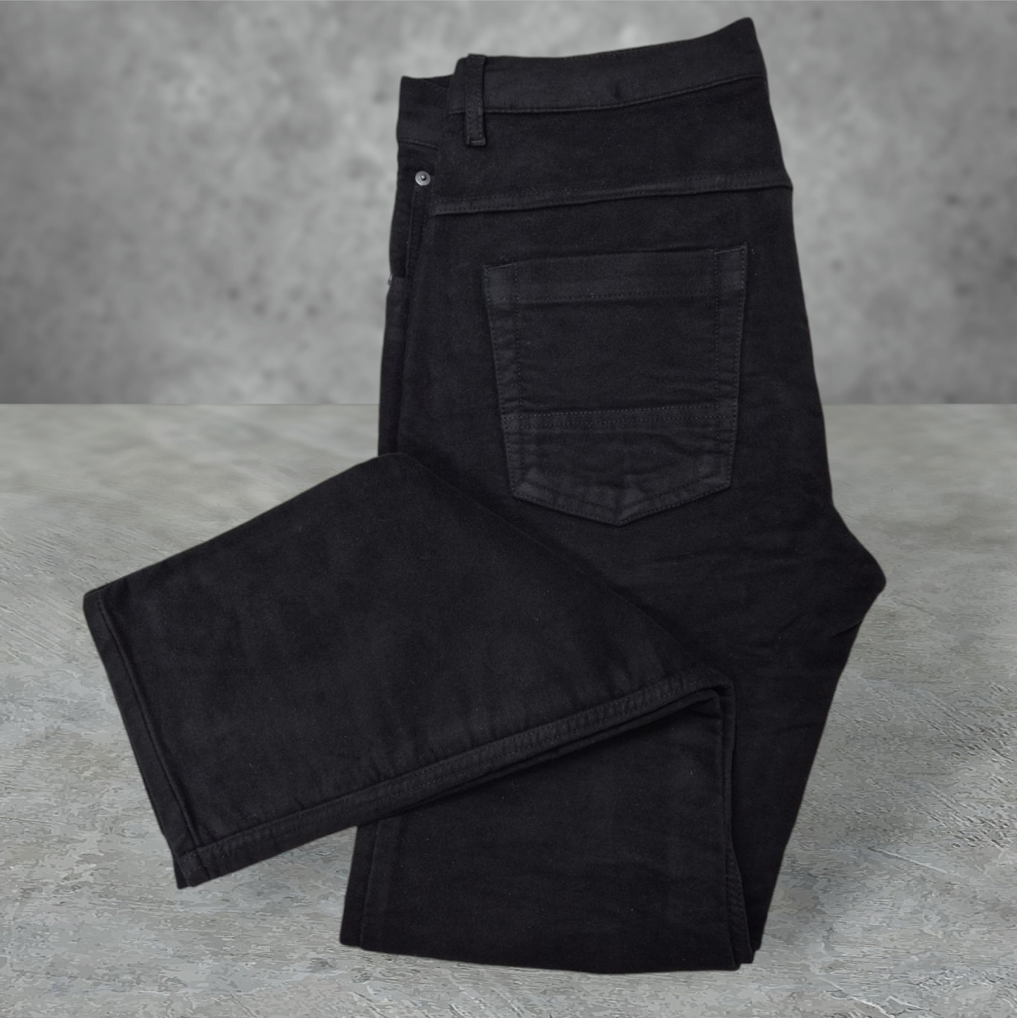 Black Moleskin Relaxed Comfort Fit Jeans