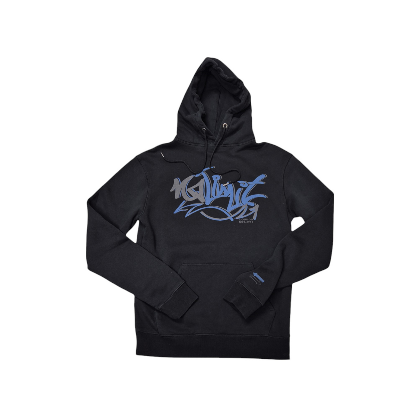 Men's Electric Blue No Limit Graffiti Print Hoodie